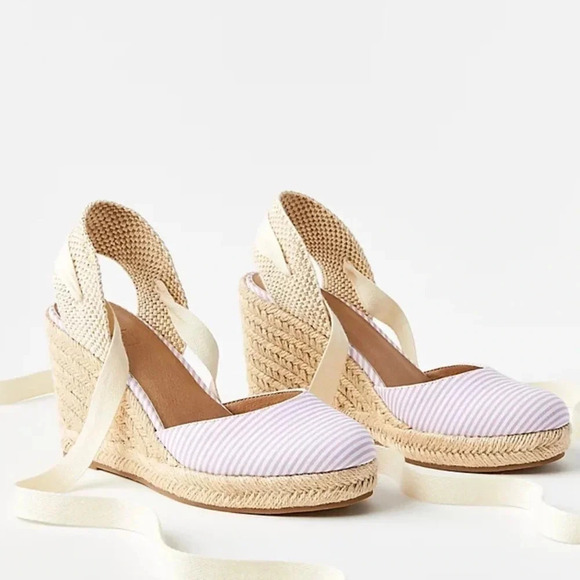 LOFT Shoes - LOFT Lilac and White Striped Espadrilles - Size 9.5